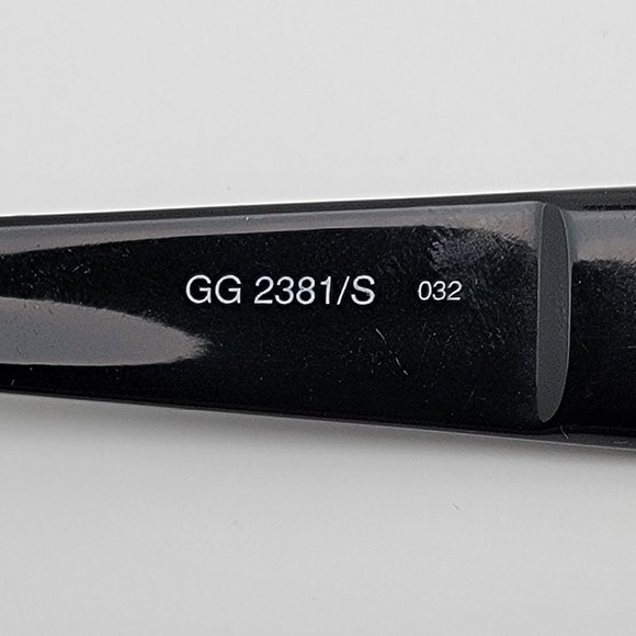 Gucci GG2381/S 032 Gold Black Frame Grey Lens Aviator Sunglasses w/ Case Italy - Picture 8 of 15